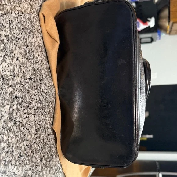 Louis Vuitton Alma Brown and Gold Monogram Tote dyed and sealed black - Picture 3 of 12